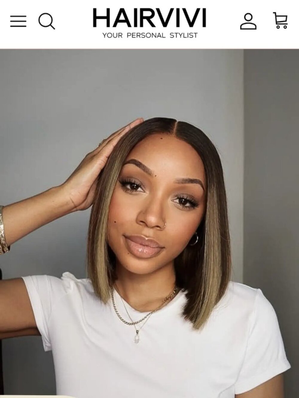 Blair Brown Bob Glueless Wig from Hairvivi - Human Hair